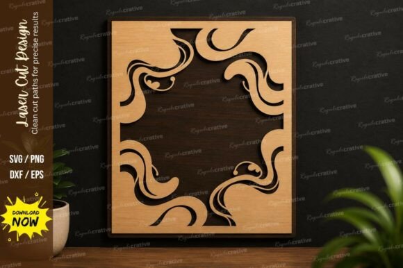 Abstract Square Frame Laser Cut SVG for Modern Designs
