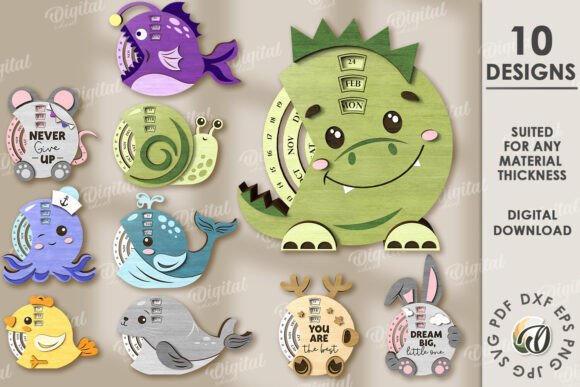 Animals Perpetual Calendar Bundle Laser