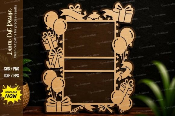 Celebration Frame Laser Cut SVG Design