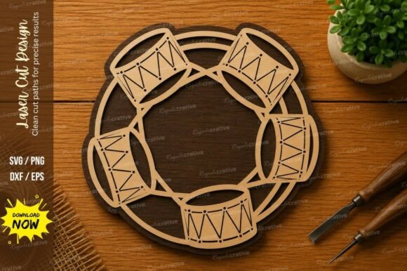 Drum Circle SVG: Musical Instrument Design File Set