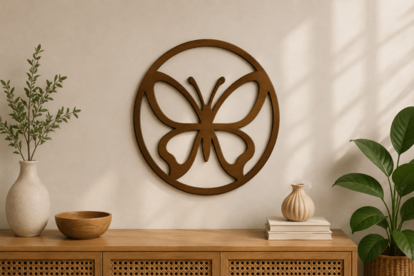 Elegant Butterfly Circle Wall Art SVG for Creative Projects