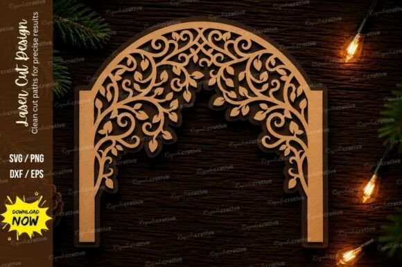 Elegant Decorative Arch Laser Cut SVG Design