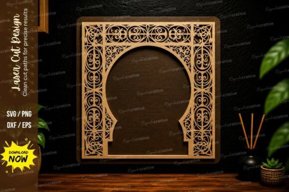 Elegant Moroccan Arch Frame SVG for Laser Cutting