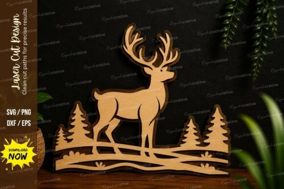 Enchanting Forest Wildlife Design for Laser Projects