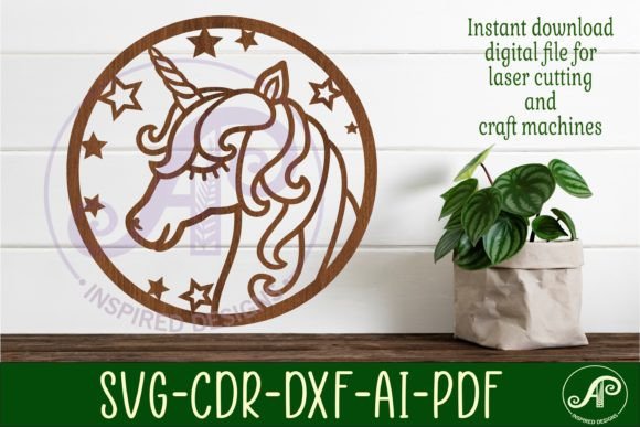Enchanting Unicorn Head Wall Art SVG Cut File