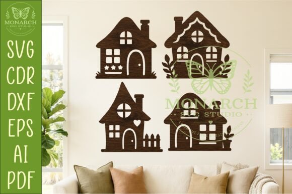 Fairy Village SVG House Silhouettes for Enchanted Crafts