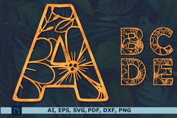 Floral Alphabet SVG: A-Z Laser Cut Bundle