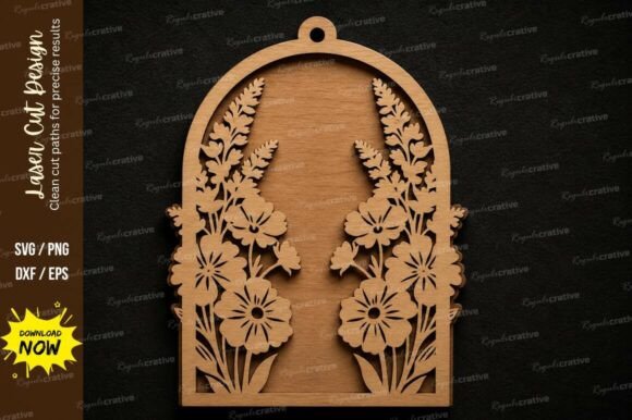 Floral Arch Ornament SVG Laser Cut Svg