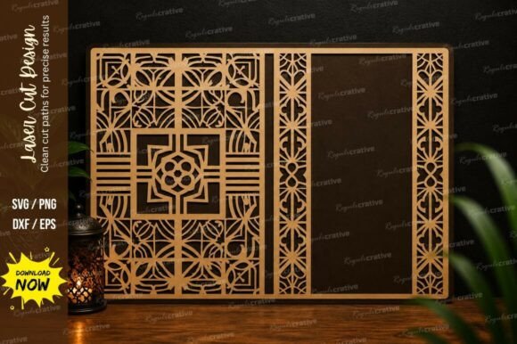 Geometric Pattern Panel Laser Cut SVG: Precision Design Files