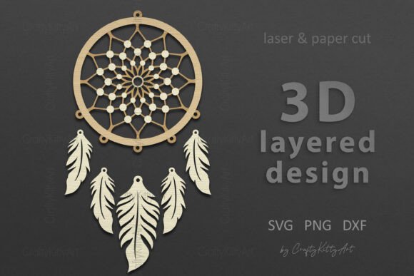 Layered Dreamcatcher SVG for Laser Cutting & Crafting