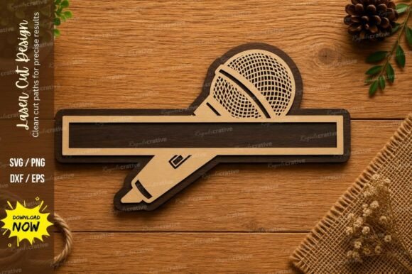 Microphone SVG: Premium Laser Cut Design Files
