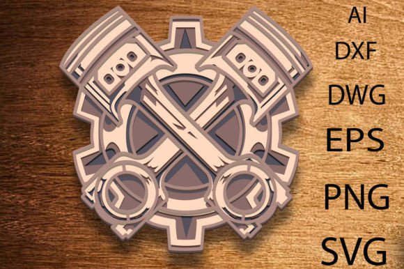 Motor Pistons: A Multi-Layer Vector Design for Crafters
