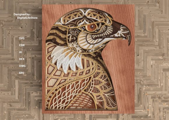 Multilayered Eagle Mandala: Stunning CNC Laser Cut Files