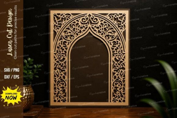 Ornamental Arch Frame Laser Cut SVG D==